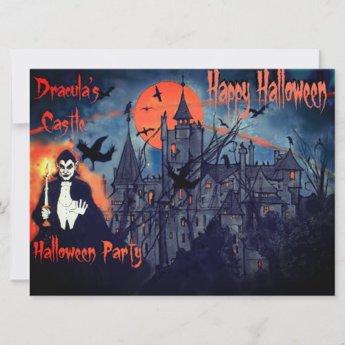 Draculas Castle Halloween Party Invitation