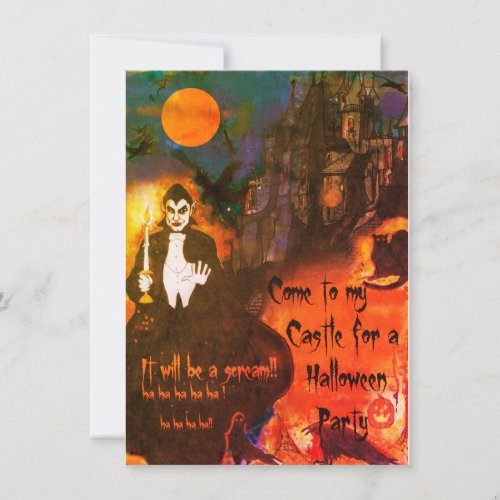 Draculas Castle Halloween Party Invitation