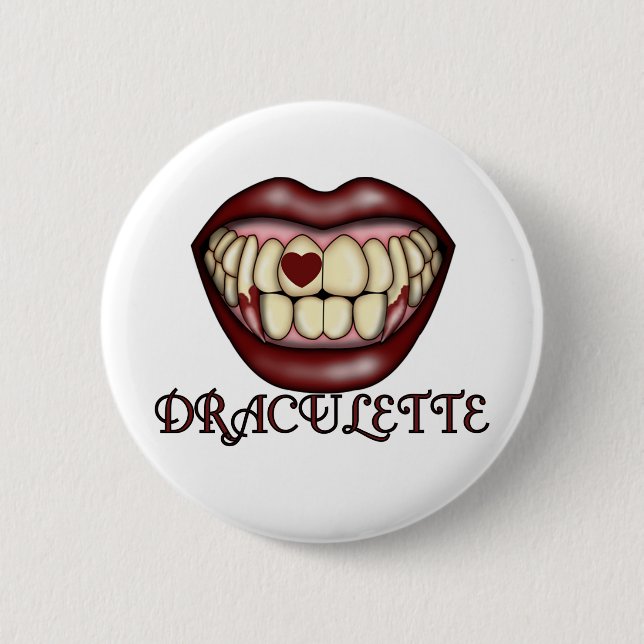 Draculette Tshirts and Gifts Button (Front)