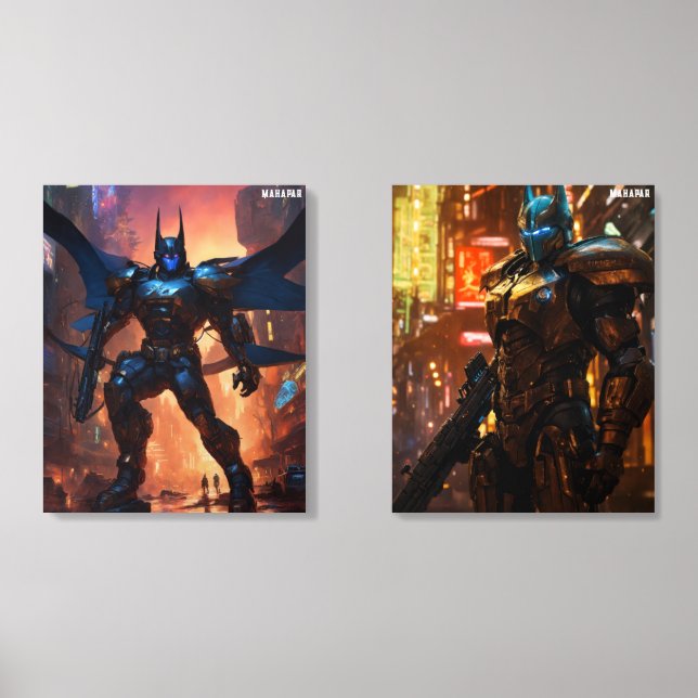 **Draculian Cyber Bat Armor** Acrylic Photo Tile (Front Set)