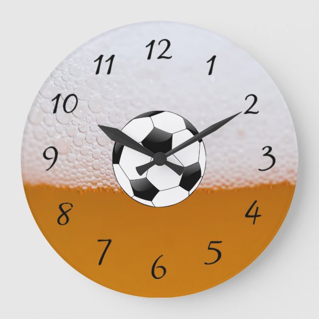 Draft Beer and Soccer Football Clock (Front)