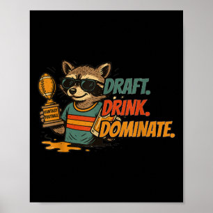 Draft Drink Dominate Funny Fantasy Football With R Poster