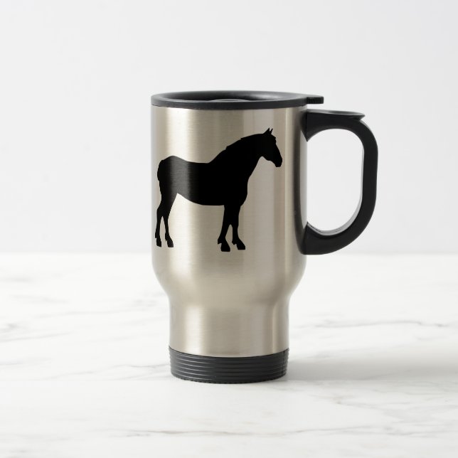 Draft Horse (black) Travel Mug (Right)