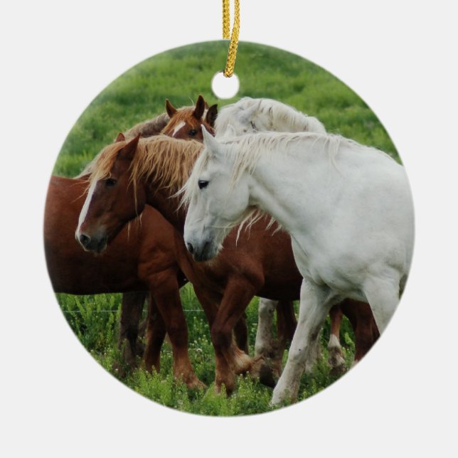 Draft Horse Ceramic Ornament (Front)