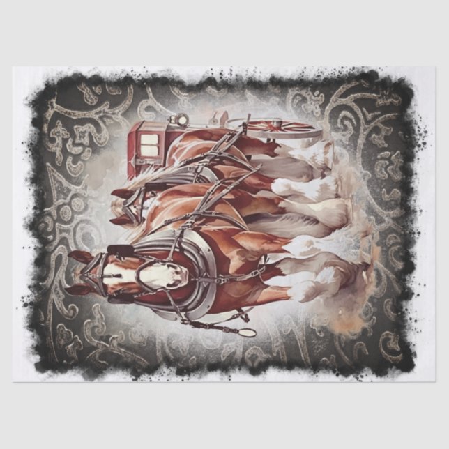 Draft Horse Decoupage Tissue Paper (Front)