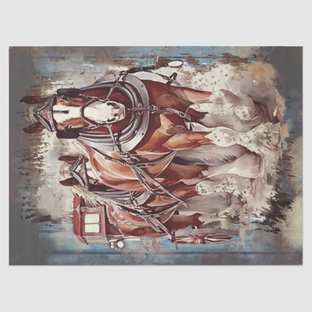 Draft Horse Decoupage Tissue Paper (Front)