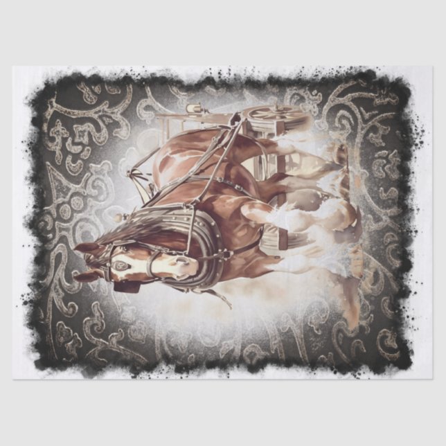 Draft Horse Decoupage Tissue Paper (Front)