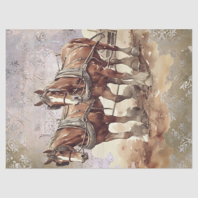 Draft Horse Decoupage Tissue Paper (Front)