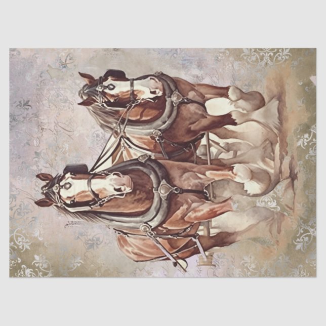 Draft Horse Decoupage Tissue Paper (Front)