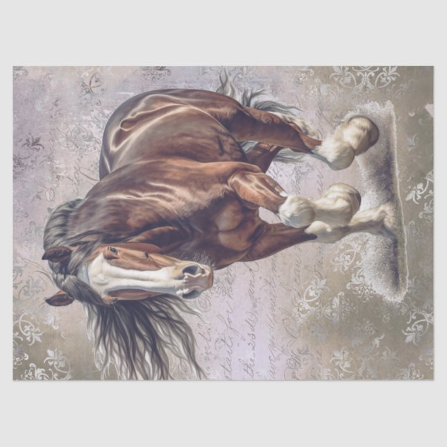 Draft Horse Decoupage Tissue Paper (Front)