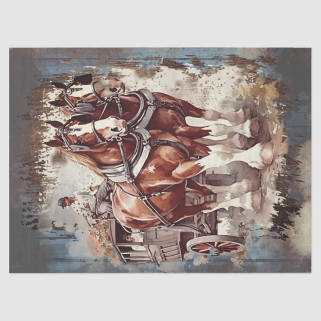 Draft Horse Decoupage Tissue Paper (Front)