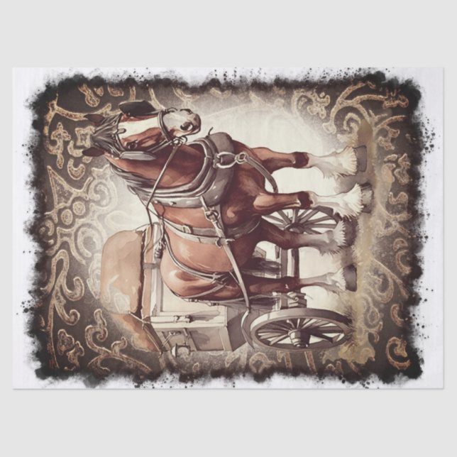 Draft Horse Decoupage Tissue Paper (Front)