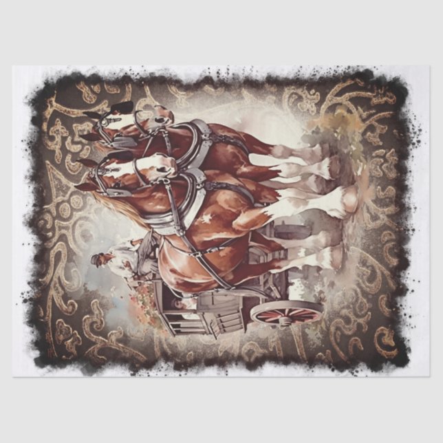 Draft Horse Decoupage Tissue Paper (Front)