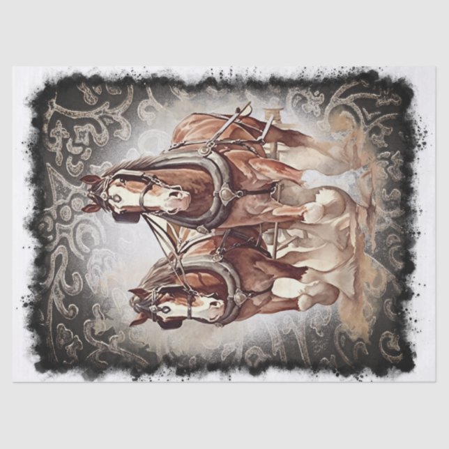 Draft Horse Decoupage Tissue Paper (Front)