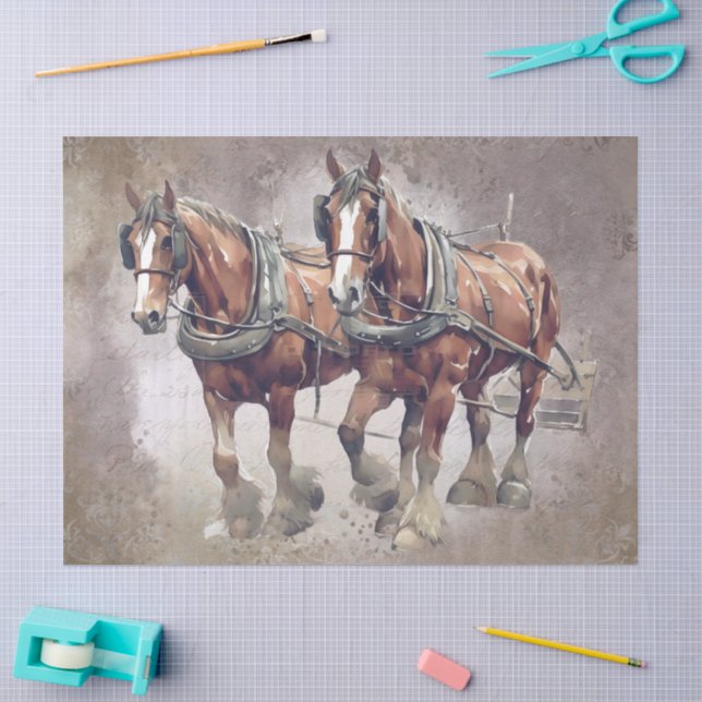 Draft Horse Decoupage Tissue Paper (Craft)