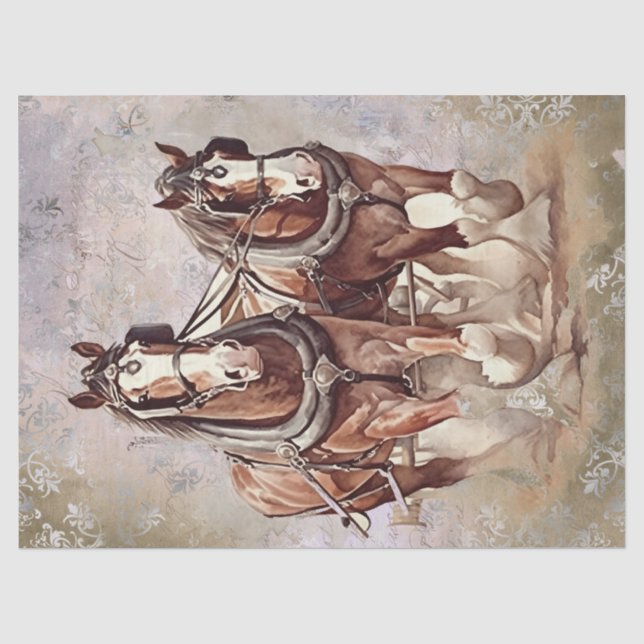Draft Horse Decoupage Tissue Paper (Front)