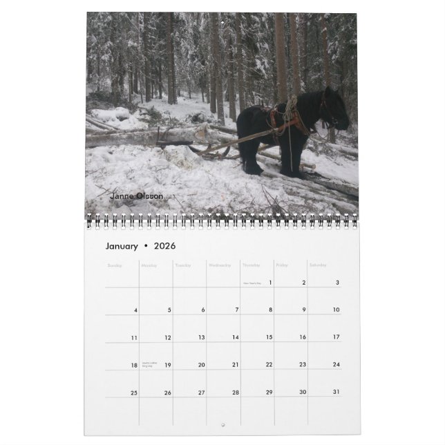 Draft Horse Friends calendar (Jan 2026)