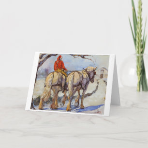 Draft horse holiday card