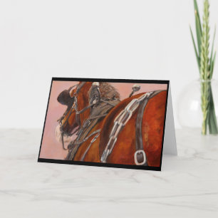 Draft horse in harness greeting card