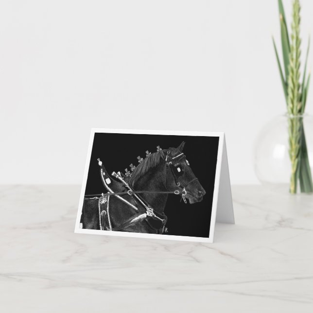 Draft Horse Note Card - "Percheron Power" (Front)