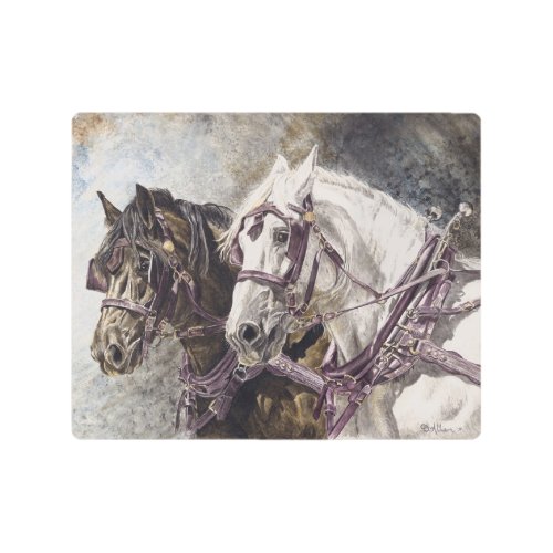 Draft Horse Painting Metal Print