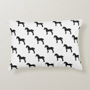Draft Horse Silhouette Accent Pillow