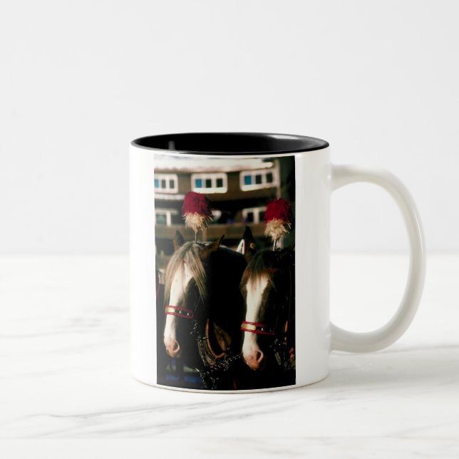 Draft Horse Tandem Two-Tone Coffee Mug (Right)