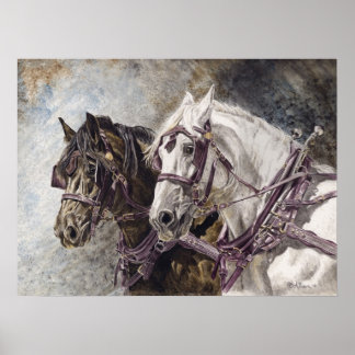 Draft Horse Team Poster