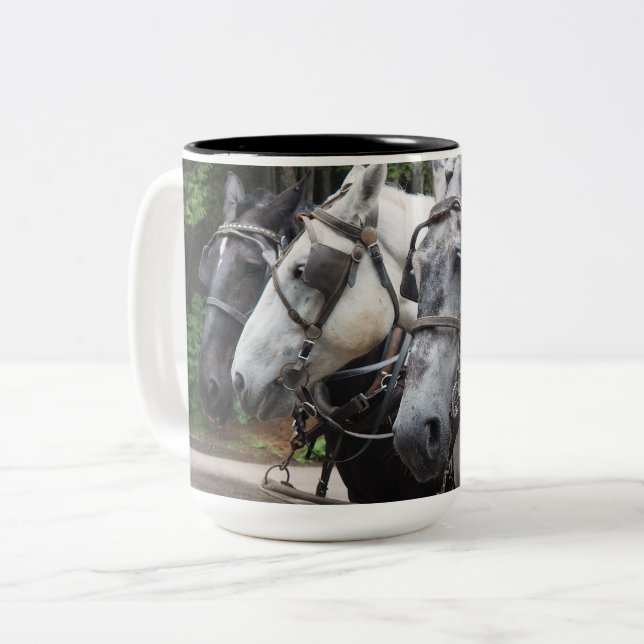 Draft Horses 842 Two-Tone Coffee Mug (Front Left)