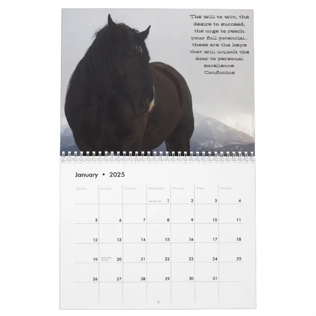 Draft Horses Calendar (Motivational) 6 Zazzle