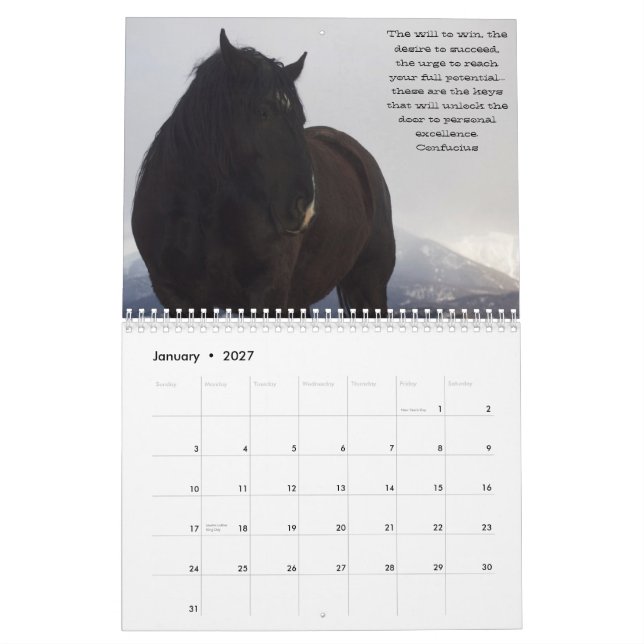 Draft Horses Calendar (Motivational) #6 (Jan 2027)
