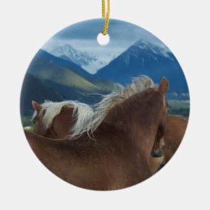 Belgian Horses in Harness - two sided Ornament