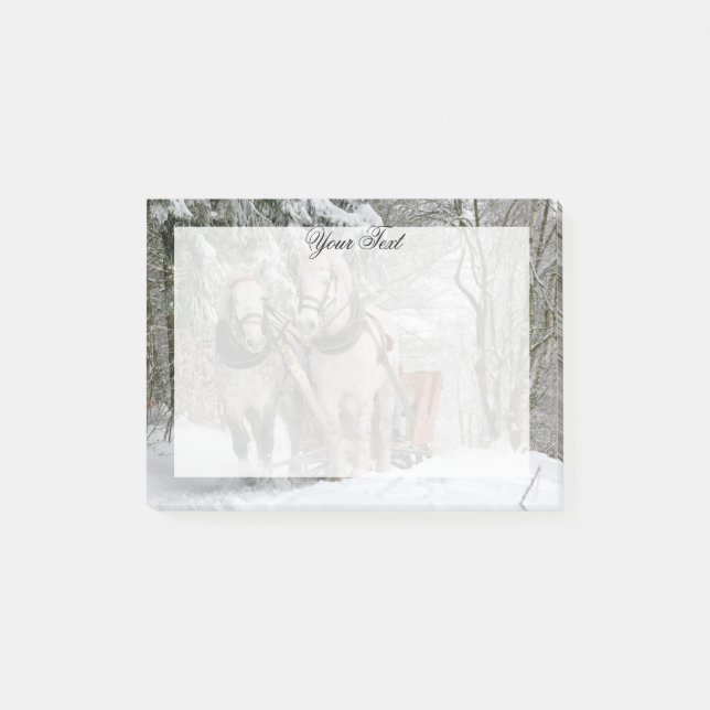 Draft Horses Christmas Personalized Post-it Notes (Front)