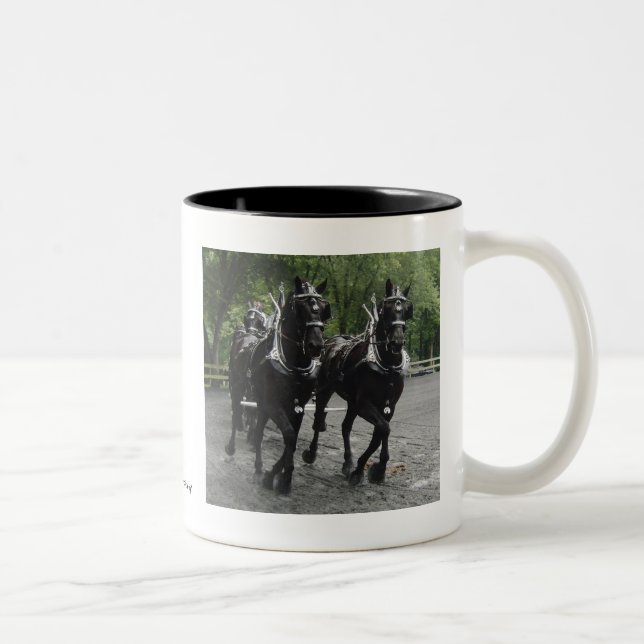 Draft Horses In Step Two-Tone Coffee Mug (Right)