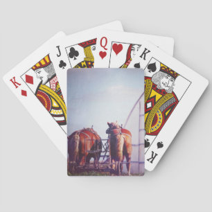Draft Horses Ready For Work Poker Cards