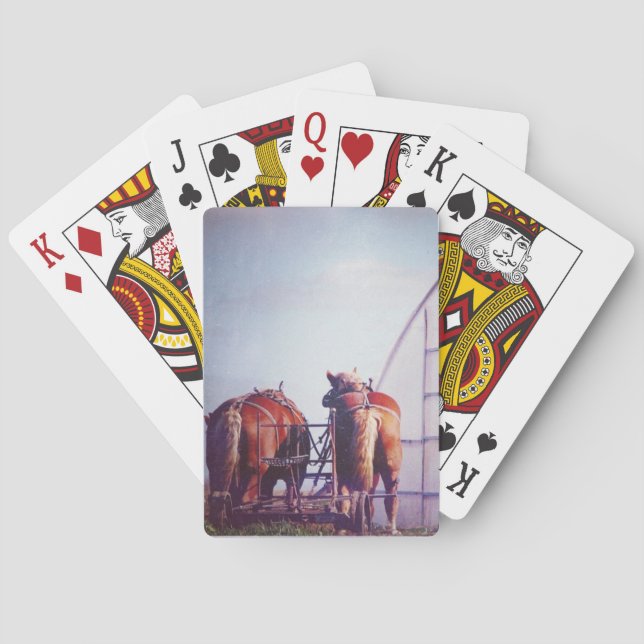 Draft Horses Ready For Work Poker Cards (Back)