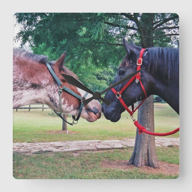 Draft Horses Wall Clock (Front)