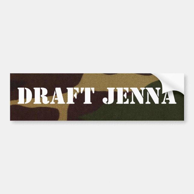 DRAFT JENNA BUMPER STICKER (Front)