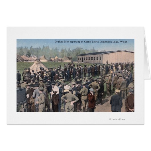 Drafted Men Reporting to Camp Lewis Cards (Front Horizontal)