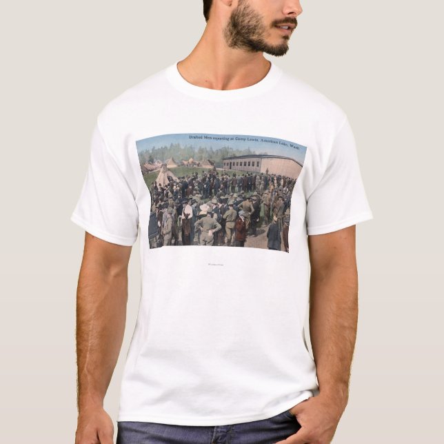 Drafted Men Reporting to Camp Lewis T-Shirt (Front)