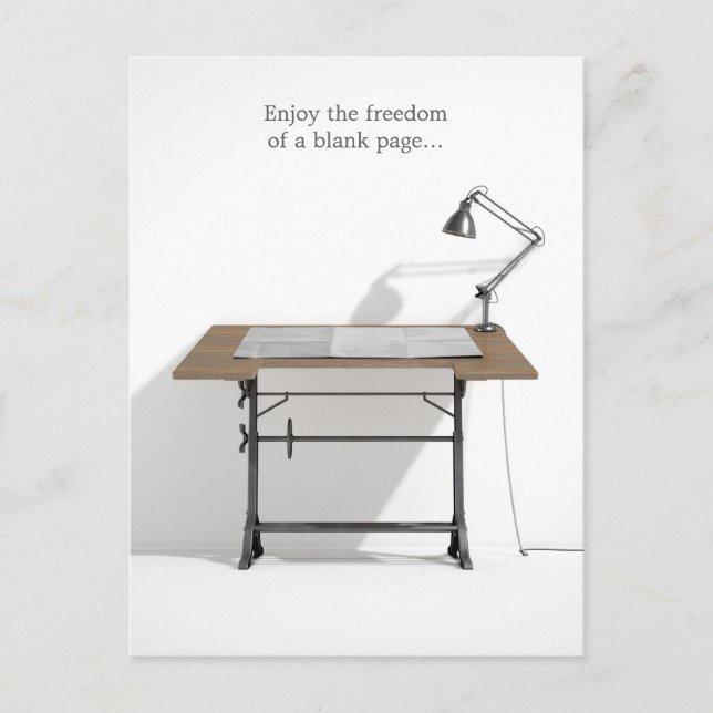 Drafting Desk Lamp & Blank Paper Postcard (Front)