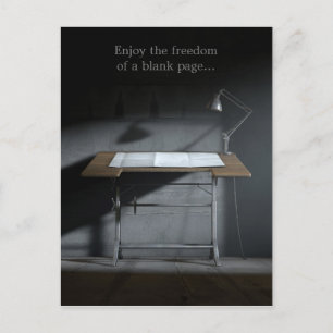 Drafting Desk Lamp & Blank Paper Postcard