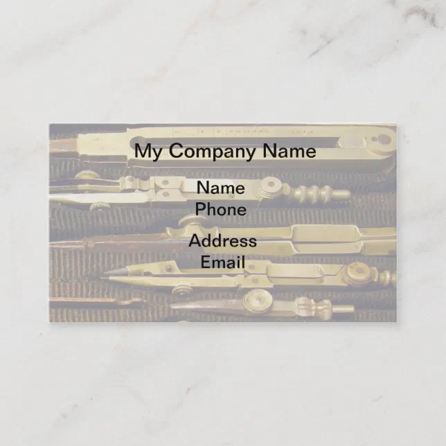 Draftsman Set Technical Drawing Tools Business Card | Zazzle