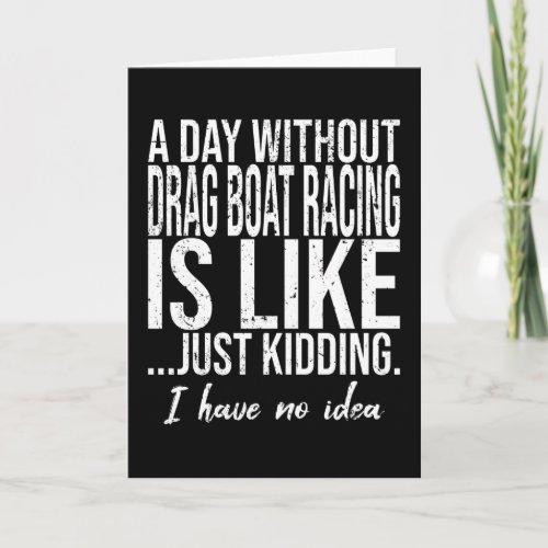 Drag boat racing funny gift idea card