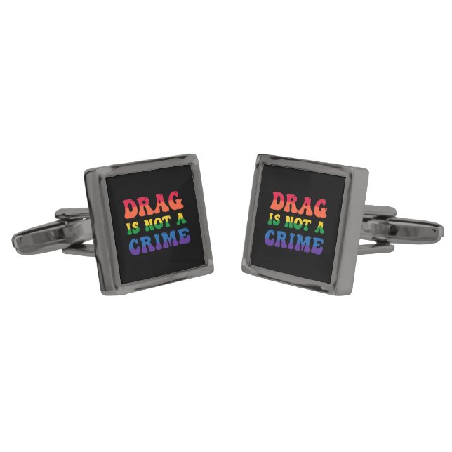 Drag Is Not A Crime Cufflinks (Angled)