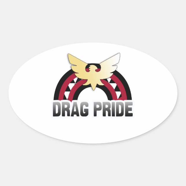 Drag Pride Oval Sticker (Front)