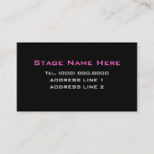 Drag Queen Hot Pink Diamond Bling Business Card (Back)