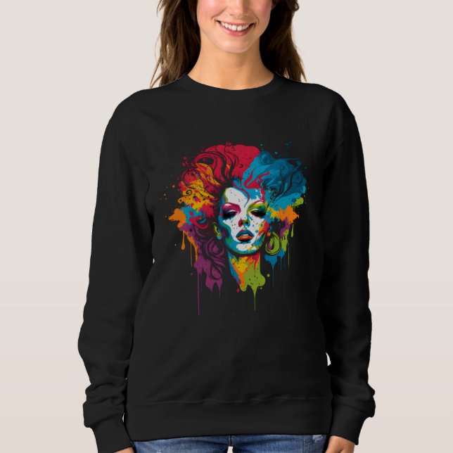Drag Queen LGBTQ Pride Rainbow Support Drag Queens Sweatshirt (Front)