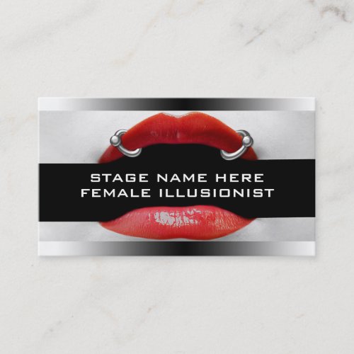 Drag Queen Pierced Red Lips Business Cards