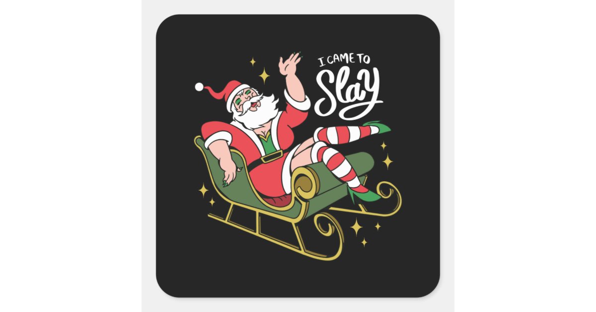 Drag Queen Santa Square Sticker | Zazzle